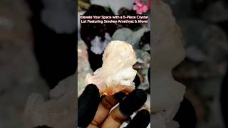 Orange Stilbite amp Heulandite Apophyllite Amethyst Flower amp Smokey Amethyst  GEMS by AK [upl. by Rawna]