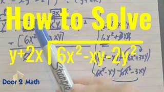 HOW TO DIVIDE POLYNOMIALS  6x²xy2y² ÷ 2xy  Algebra 2 [upl. by Mountford184]