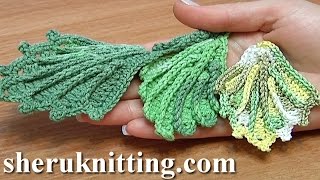 How To Crochet 3D Leaf Tutorial 11 [upl. by Rida679]