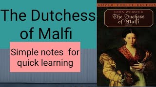 The Duchess of Malfi  short summary for quick learning [upl. by Bourke772]