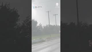 Power lines flare as tornado crosses Florida road [upl. by Nessah]