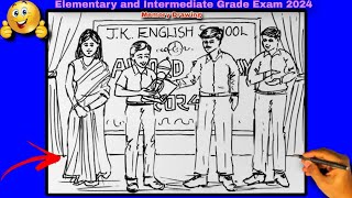 Award Ceremony Memory Drawing  Elementary and Intermediate Grade Exam Drawing  स्मरणचित्र २०२४ [upl. by Leva]