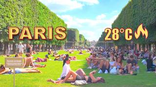 Hot summer in Paris 28°C 🇫🇷🔥 HDR walking tour in Paris France  Paris 4K ultra HD [upl. by Nido]