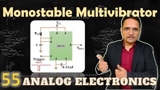 Monostable Multivibrator using 555 timer IC Basics Circuit Working amp Waveforms Explained [upl. by Anits634]