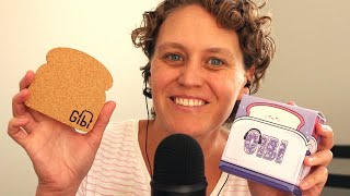 Gibi ASMR Toaster Coaster Unboxing and Whispered Life Update  Cork Tapping amp Scratching [upl. by Nichols]