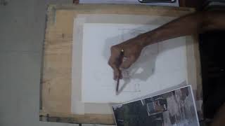 Drawing Class  How to draw Citiscape One Point Perspective art painting [upl. by Iegres131]