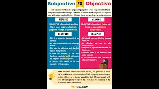 Subjective vs Objective [upl. by Tymon827]