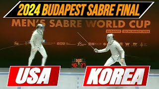 USA vs Korea  2024 Budapest Mens Team Sabre Final [upl. by Annor]