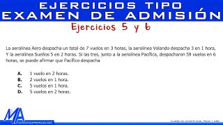 Ejercicios tipo examen de admisión 3  Ejercicios 5 y 6 [upl. by Silletram249]