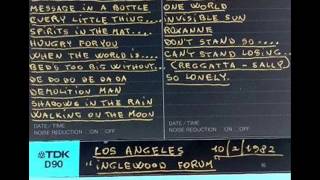 THE POLICE  Los Angeles CA 10021982 quotInglewood Forumquot USA FULL AUDIO SHOW [upl. by Etteraj]