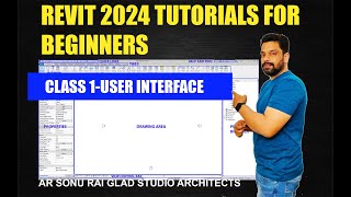 Revit Architecture 2024 tutorials for beginners II User interface in Revit Class1 [upl. by Ahsenre]