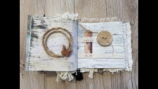 Boho Beach Journal with Me  embellishing textured pages [upl. by Einej]