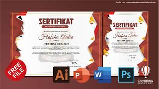 Download Sertifikat OSIS SMA Dan SMK Photoshop Dan Coreldraw [upl. by Persons]