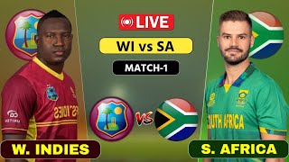 West Indies vs South Africa Live  1st T20  WI vs SA Live  Scores amp Commentary cricket [upl. by Ahcarb]