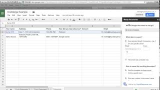 Merge a Google Spreadsheet with a Google Document email with a PDF attachment [upl. by Vatsug10]