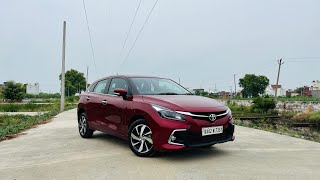 Toyota Glanza V AMT Top Model Detailed Walkaround Review All Features Price New Model 2024 [upl. by Yssirc]