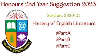 History of English Literature Suggestion 2023 Session 202021 Honours 2nd Year Suggestion 2023 [upl. by Harol]