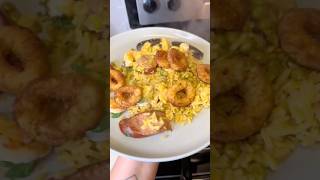 Seafood paella dinner dinnerrecipes food foodie yummy recipe delicious [upl. by Ardekal]