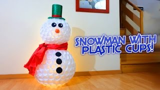 Snowman with plastic cups  Christmas crafts [upl. by Buxton939]