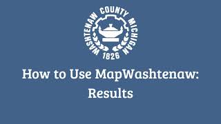 MapWashtenaw Results [upl. by Pegeen]