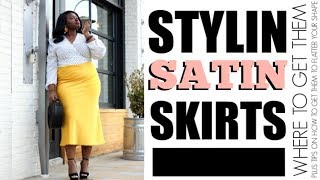 4 WAYS TO WEAR SATINSILK SLIP MIDI SKIRTS FOR FALL I HOW TO STYLE I CURVY PLUS SIZE FASHION [upl. by Fagan]