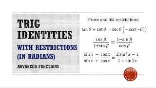 Proving Trigonometric Identities in Radians [upl. by Sher]