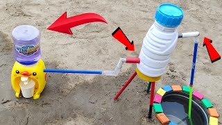 How To Make Mini Water Dispenser With Free Energy Water Pump Science project [upl. by Eaned121]