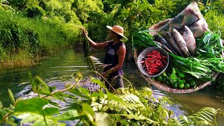 CATCHING TILAPIA AND LOOKING FOR EDIBLES  PROMDI BOY  LIFE IN THE PROVINCE [upl. by Henghold139]