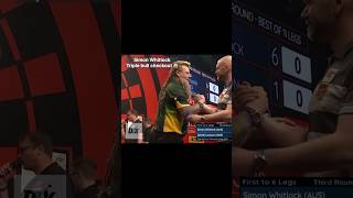 Simon Whitlock triple bull checkout 😳🎯  subscribe for daily darts content triplebullseye darts [upl. by Ahsieka]