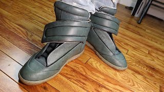 Maison Martin Margiela Future High Leather Sneaker Review  On Foot look [upl. by Nnylekoorb]