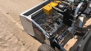 Beach cleaning Machine  beach cleaners cleaning sand area  Compact Tractor [upl. by Stoller201]