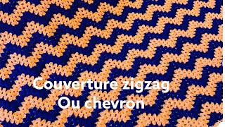 couverture bébé ZIG ZAG au crochet  motif chevron au crochet pas à pas [upl. by Trub91]