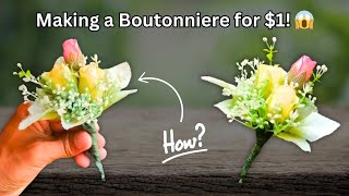 The Cheapest Way to Make a Gorgeous Wedding Boutonniere [upl. by Leede427]