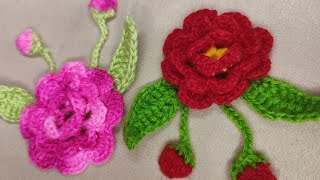 ROSA CON BOTONES TEJIDOS A CROCHET [upl. by Mirelle]