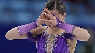 Winter Olympics Kamila Valieva tops leaderboard after figure skating short programme [upl. by Joell]