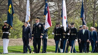 Japanese Prime Minister Fumio Kishida Visits Arlington National Cemetery [upl. by Odey]