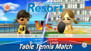 Wii Sports Resort  Table Tennis Match vs Champion Lucia All Stamps [upl. by Ahsinnek]