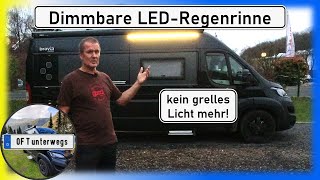 LED Regenrinne Lichtleiste dimmen  Einbau 12V Dimmer in Kastenwagen Wohnmobil [upl. by Schwitzer126]