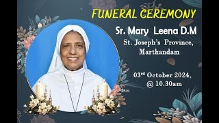 Sr Leena DM 80 funeral Service live Streaming [upl. by Areht]