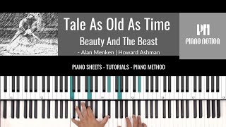 Tale As Old As Time  Beauty and the Beast Sheet Music  Piano Solo  Piano Cover  Tutorial [upl. by Sihunn]