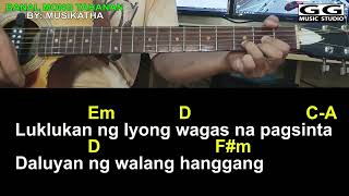 BANAL MONG TAHANAN byMusikatha EASY GUITAR CHORDS TUTORIAL WITH LYRICS [upl. by Emlynn]