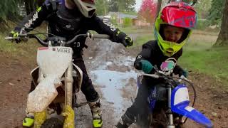 Riding TC50 and PW50 in the Mud [upl. by Nagey]