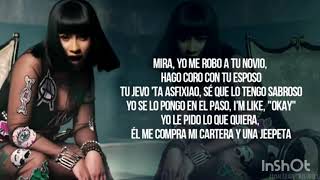 cardi b bodak Yellow en español trap lyrics [upl. by Wilmette]