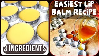 How to make lip balm w 3 ingredients Easiest lip balm to make Shea butter avocado butter beeswax [upl. by Nevanod]