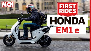 We ride Hondas first electric motorcycle for Europe The EM1 e scooter  MCN Review [upl. by Metah101]