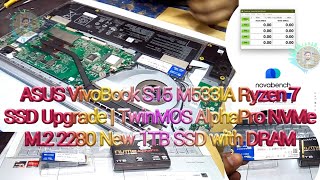 ASUS VivoBook S15 M533IA Ryzen 7 SSD Upgrade  TwinMOS AlphaPro NVMe M2 2280 New 1TB SSD with DRAM [upl. by Robbi]