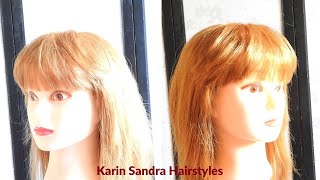 Bangs haircut tutorial  How to cut Bangs with scissors and hair cutting razor  Fringe haircut [upl. by Attennaej]