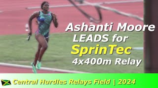 Ashanti Moore  Ashley Williams  Jodean Williams  4x400m  Central Hurdles Relays Field  2024 [upl. by Nnailuj944]