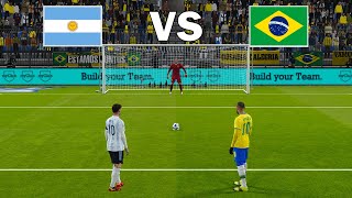 Argentina vs Brazil  Penalty Shootout 2024  Final Copa America  PES Gameplay PC [upl. by Enialehs609]