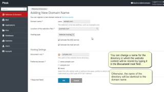Plesk 125 Tutorials  How to add website [upl. by Doowrehs]